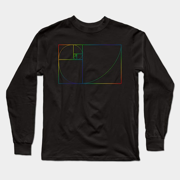 Fibonacci spiral – rainbow Long Sleeve T-Shirt by kvictoria1